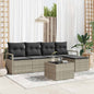 JUNG Vida Sofa Set mit Kissen 6 pcs Hellgrau Poly Rattan