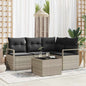 JUNG Vida Sofa Set 5 pcs Hellgrau Poly-Rattan
