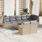 JUNG Vida Sofa Set mit Kissen 9 pcs Beige Poly Rattan