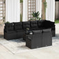 JUNG Vida Sofa Set mit Kissen 9 pcs Schwarz Poly Rattan