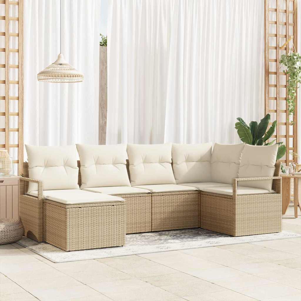 JUNG Vida Sofa Set 8 pcs Beige Poly-Rattan
