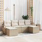 JUNG Vida Sofa Set mit Kissen 6 pcs Beige Poly Rattan