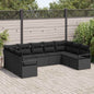 JUNG Vida Sofa Set mit Kissen 9 pcs Schwarz Poly Rattan