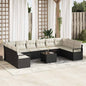 JUNG Vida Sofa Set mit Kissen 11 pcs Schwarz Poly-Rattan