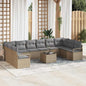 JUNG Vida Sofa Set mit Kissen 11 pcs Beige Poly Rattan