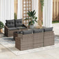 JUNG Vida Sofa Set mit Kissen mit Kissen 6 pcs Grau Poly Rattan