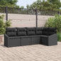 JUNG Vida Sofa Set mit Kissen 5 pcs Schwarz Poly-Rattan