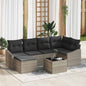 JUNG Vida Sofa Set mit Kissen 7 pcs Hellgrau Poly Rattan