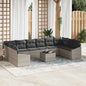JUNG Vida Sofa Set mit Kissen 11 pcs Hellgrau Poly Rattan