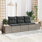 JUNG Vida Sofa Set mit Kissen 3 pcs Grau Poly-Rattan
