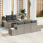 JUNG Vida Sofa Set mit Kissen 6 pcs Grau Poly Rattan