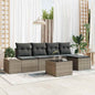 JUNG Vida Sofa Set mit Kissen 6 pcs Grau Poly Rattan