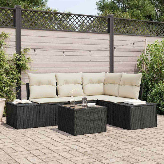 JUNG Vida Gartensofa-set 5 pcs Schwarz Poly-Rattan