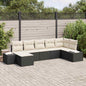 JUNG Vida Gartensofa-set mit Kissen 7 pcs Schwarz Poly-Rattan