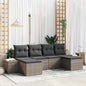 JUNG Vida Gartensofa-set mit Kissen 6 pcs Grau Poly-Rattan