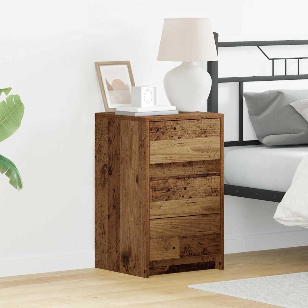 JUNG Vida Nachttisch mit Schubladen Altholz 38 x 34 x 61 cm Holzwerkstoff