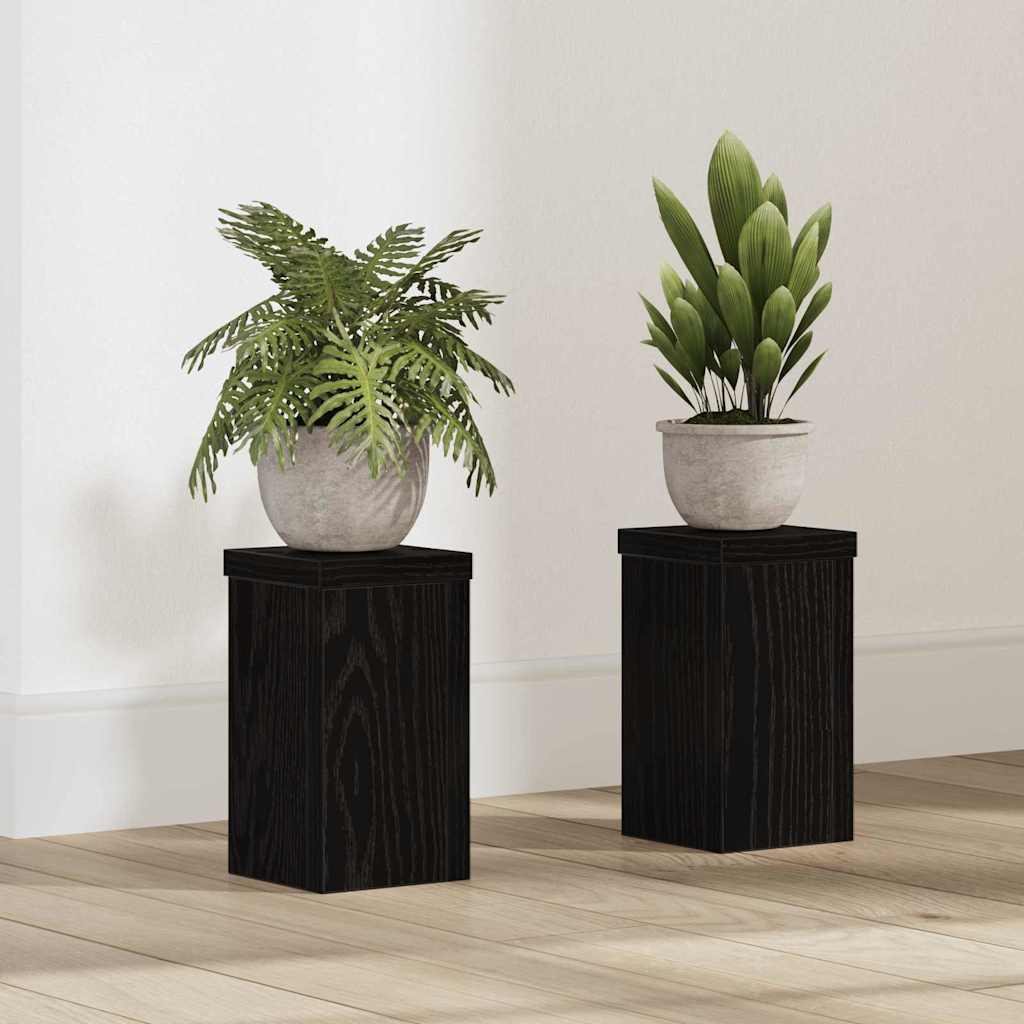 JUNG Vida Pflanzenständer 2 pcs Schwarz Eichen-Optik 10 x 10 x 18 cm