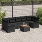 JUNG Vida Gartensofa-set mit Kissen 8 pcs Schwarz Poly-Rattan