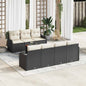 JUNG Vida Gartensofa-set mit Kissen 8 pcs Schwarz Poly-Rattan