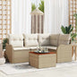 JUNG Vida Gartensofa-set mit Kissen 5 pcs Beige Poly-Rattan