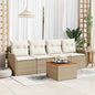 JUNG Vida Gartensofa-set mit Kissen 5 pcs Beige Poly-Rattan
