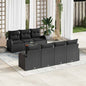 JUNG Vida Gartensofa-set mit Kissen 8 pcs Schwarz Poly-Rattan