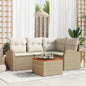 JUNG Vida Gartensofa-set mit Kissen 5 pcs Beige Poly-Rattan