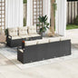 JUNG Vida Gartensofa-set mit Kissen 8 pcs Schwarz Poly-Rattan