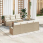 JUNG Vida Gartensofa-set mit Kissen 8 pcs Beige Poly-Rattan