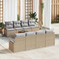 JUNG Vida Gartensofa-set mit Kissen 9 pcs Beige Poly-Rattan