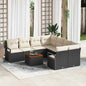 JUNG Vida Gartensofa-set mit Kissen 9 pcs Schwarz Poly-Rattan