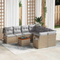 JUNG Vida Gartensofa-set mit Kissen 9 pcs Beige Poly-Rattan
