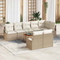 JUNG Vida Gartensofa-set mit Kissen 9 pcs Beige Poly-Rattan