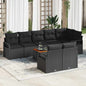 JUNG Vida Gartensofa-set mit Kissen 9 pcs Schwarz Poly-Rattan