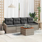JUNG Vida Gartensofa-set mit Kissen 5 pcs Grau Poly-Rattan