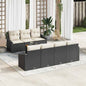 JUNG Vida Gartensofa-set mit Kissen 8 pcs Schwarz Poly-Rattan