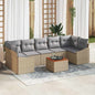 JUNG Vida Gartensofa-set mit Kissen 8 pcs Beige Poly-Rattan
