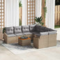 JUNG Vida Gartensofa-set mit Kissen 9 pcs Beige Poly-Rattan