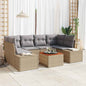 JUNG Vida Gartensofa-set mit Kissen 7 pcs Beige Poly-Rattan