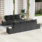 JUNG Vida Gartensofa-set mit Kissen 8 pcs Schwarz Poly-Rattan