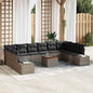 JUNG Vida Gartensofa-set mit Kissen 11 pcs Grau Poly-Rattan