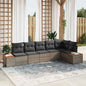 JUNG Vida Gartensofa-set mit Kissen 6 pcs Grau Poly Rattan