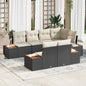 JUNG Vida Gartensofa-set mit Kissen 7 pcs Schwarz Poly-Rattan