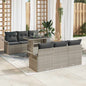 JUNG Vida Gartensofa-set mit Kissen 7 pcs Hellgrau Poly-Rattan