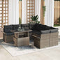 JUNG Vida Gartensofa-set mit Kissen 9 pcs Grau Poly-Rattan
