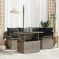 JUNG Vida Garten-Sofa-Set mit Kissen 5 pcs Grau Poly Rattan