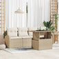 JUNG Vida Gartensofa-set mit Kissen 5 pcs Beige Poly-Rattan