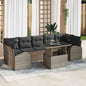 JUNG Vida Garten-Sofa-Set mit Kissen 8 pcs Grau Poly Rattan