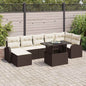 JUNG Vida Garten-Sofa-Set mit Kissen 8 pcs Braun und Creme
