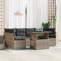 JUNG Vida Gartensofa-set mit Speicher mit Kissen 7 pcs Grau Poly-Rattan